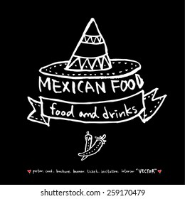 Hand drawn restaurant poster illustrations - vector
