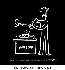Hand drawn restaurant poster illustrations - vector