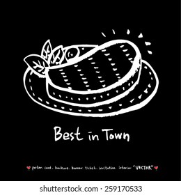 Hand drawn restaurant poster illustrations - vector