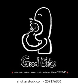 Hand drawn restaurant poster illustrations - vector
