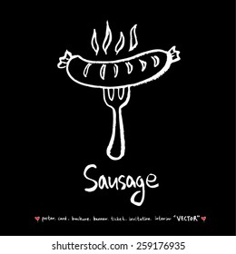 Hand drawn restaurant poster illustrations - vector