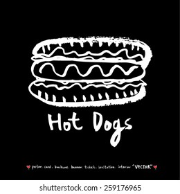 Hand drawn restaurant poster illustrations - vector