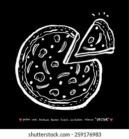Hand drawn restaurant poster illustrations - vector