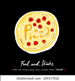 Hand drawn restaurant poster illustrations - vector