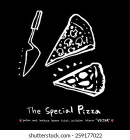 Hand drawn restaurant poster illustrations - vector