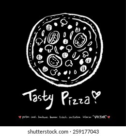 Hand drawn restaurant poster illustrations - vector