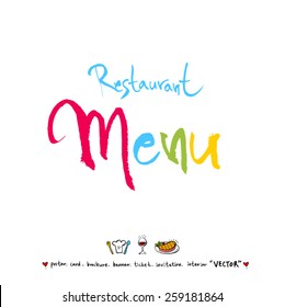 Hand drawn restaurant poster illustrations - vector
