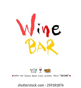 Hand drawn restaurant poster illustrations - vector