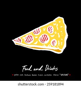 Hand drawn restaurant poster illustrations - vector