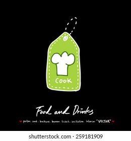 Hand drawn restaurant poster illustrations - vector