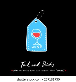 Hand drawn restaurant poster illustrations - vector