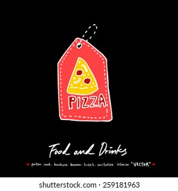 Hand drawn restaurant poster illustrations - vector