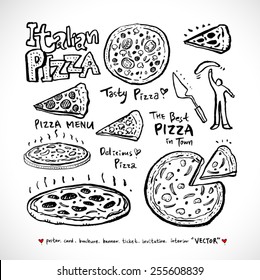 Hand drawn restaurant poster - vector