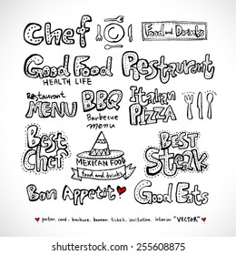 Hand drawn restaurant poster - vector