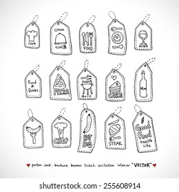 Hand drawn restaurant poster - vector