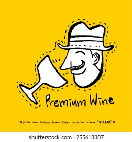 Hand drawn restaurant poster - vector