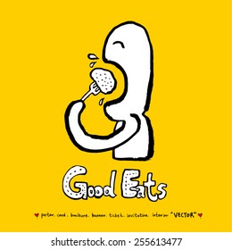 Hand drawn restaurant poster - vector