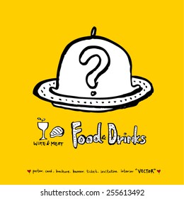 Hand drawn restaurant poster - vector