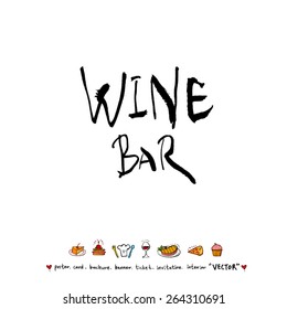 Hand drawn restaurant poster - vector
