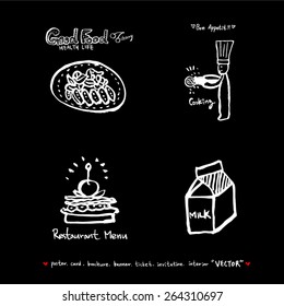 Hand drawn restaurant poster - vector