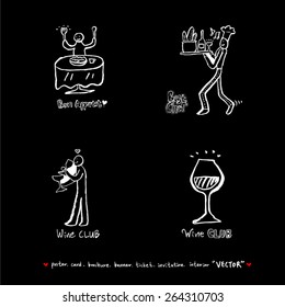 Hand drawn restaurant poster - vector