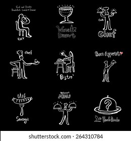 Hand drawn restaurant poster - vector