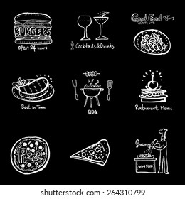 Hand drawn restaurant poster - vector