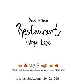 Hand drawn restaurant poster - vector