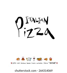 Hand drawn restaurant poster - vector