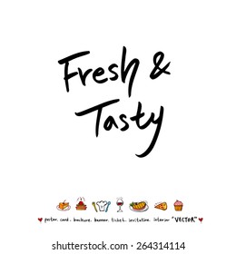 Hand drawn restaurant poster - vector