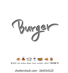 Hand drawn restaurant poster - vector