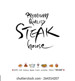 Hand drawn restaurant poster - vector