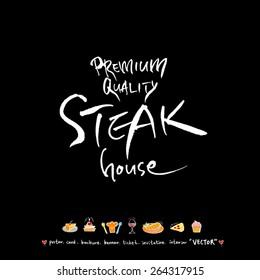 Hand drawn restaurant poster - vector