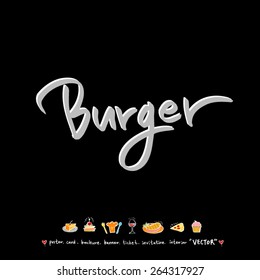 Hand drawn restaurant poster - vector