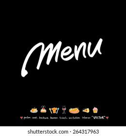 Hand drawn restaurant poster - vector