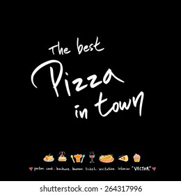 Hand drawn restaurant poster - vector
