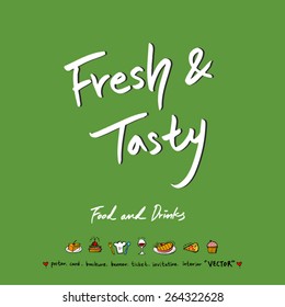 Hand drawn restaurant poster - vector