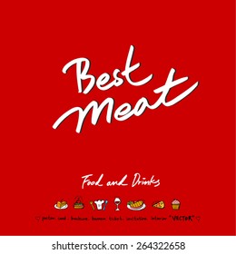 Hand drawn restaurant poster - vector