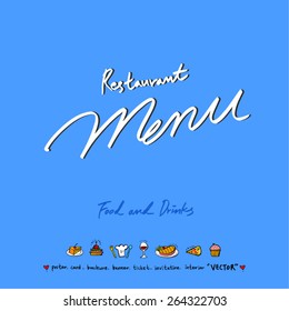 Hand drawn restaurant poster - vector