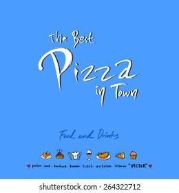 Hand drawn restaurant poster - vector