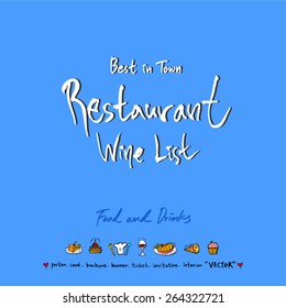 Hand drawn restaurant poster - vector
