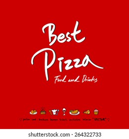 Hand drawn restaurant poster - vector