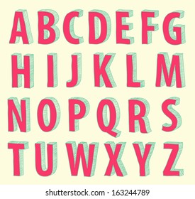 hand drawn retro abc letters 