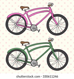 Hand drawn retro bicycle