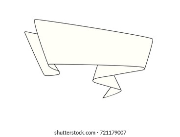 Hand drawn retro blank banner element for design, poster. Vector Illustration