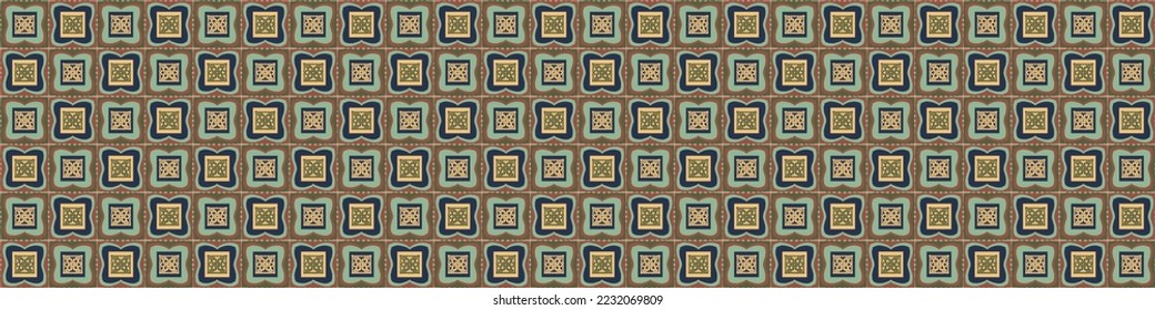 Hand drawn retro block print seamless border. Vector vintage design for geometric repeat banner. Carved bohemian ornamental design trim. 