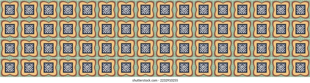 Hand drawn retro block print seamless border. Vector vintage design for geometric repeat banner. Carved bohemian ornamental design trim. 