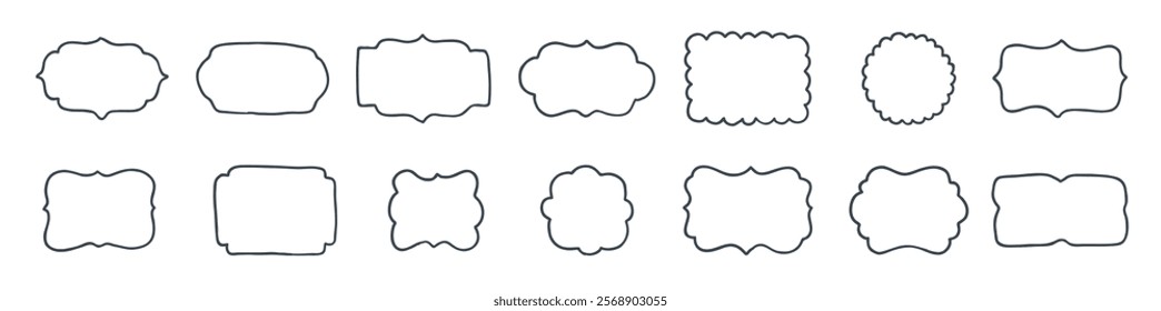 hand drawn retro borders vector