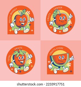 Sammlung handgezeichneter Retro-Markenlogos