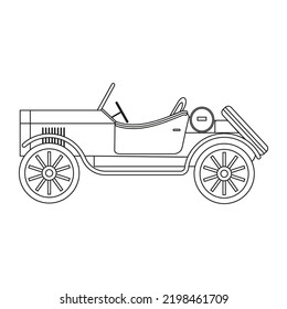 Auto retro dibujado a mano sobre un fondo blanco.